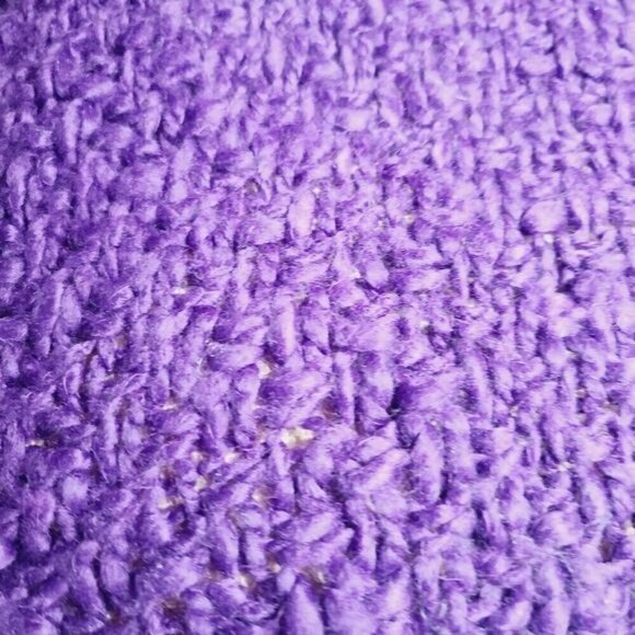 Chelsea & Theodore Purple Chunky Loose Knit Rolled Turtleneck Sweater - Picture 5 of 11